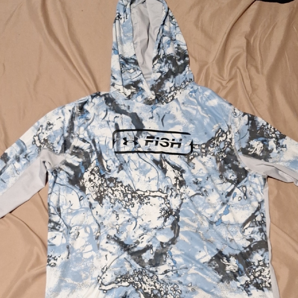 Under Armour Fish Hoodie - Blue and Gray